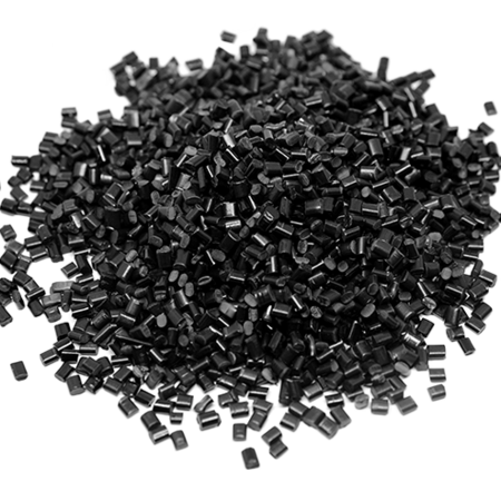 ブラックのプラスチックペレット